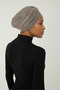 Glitter Cross-Lined Brown Ready-Made Turban Hijab Cap Suitable for Medical Use - 6