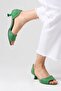 Adrian Green Color Suede Women's Low Heeled Shoes - 2