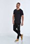 Sausage Collar Flamed Single Jersey Cotton Black T-Shirt - 4