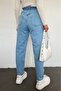 High Waist Jeans with Elastic Waist - Light Blue - 5