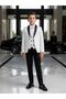Boy's Double Collar Pin Detailed 5 Piece Suit - 2