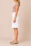 High Waist White Denim Skirt for Women – Slit Midi Length Denim Skirt from the Back, Casual & Office Stylish - 8