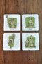 Natural Stone Coasters Set of 4 10X10X1 cm Hellenic Mythology Sculpture Images-Stone Coasters