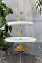 2-Tier Porcelain Cookie Holder with Stand & Gold Bronze Detail - 6