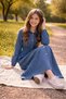 Girl's Denim Jean Dress with Gathered Waist and Front Buttons, Maxi Length, Stylish Casual Dress - 2