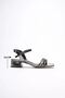 Women's Platinum Stone Thick Heeled Sandals Tr20My26G - 5