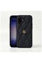Samsung Galaxy A07 Compatible Case Camellia Leather Case Black