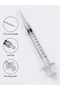 100pack of 1ml 27G Luer Slip 1/2 Clear Measuring Tool for Liquid Applicator - 4