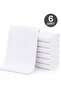 6-Piece Bath Foot Towel Set White Striped 50X70 cm