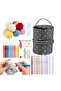 Crochet Set and Knitting Set - Crochet Set with Storage Bag - Storage Bag Included - Black Checkered - 4