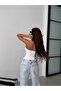 Women's 100% Cotton Denim Bustier – Strapless Buttoned Modern Crop Top - 2