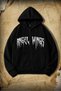 Academia Guys Wings & Letter Graphic Drawstring Hoodie Gray - 2