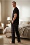 Men's Cotton Smoke Gray Pocketed Short Sleeve Pajama Set - 4