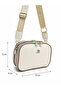 Women's Cream-Tan Multi-Compartment Cross Shoulder Bag with Adjustable Strap Daily Use Zipper Bag - 4
