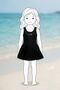 Girl's Black Pleated Skirted Sports Dress Swimsuit - 2