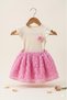 Rose Skirt Pink Viscose New Season Festive Girls' Set 2Y,3Y,4Y,5Y Girls - 2