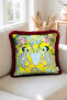 Red Tassels, Twin Monkeys Pattern, Decorative 43X43Cm Square Throw Pillow Cover