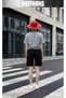 Unisex Casual Short Sleeve Set with Love Bear Head Print Outdoor Spring/Summer Fullshorts - 7