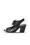 Shoes Black Leather Women's Heeled Sandals 01Wn0100 - 4