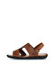 Taba Printed Leather Men's Flat Sandals 25Ms1411 - 3