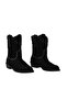 Black Suede Women's Flat Boots 30Wb25526 - 2