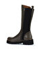 Khaki Leather Women's Flat Boots 01Wt0803 - 4