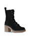 Black Suede Women's Heeled Boots 01Wt2905 - 2