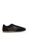 Black Leather-Suede Women's Flat Shoes 01We6700