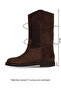 Brown Suede Women's Flat Boots 39Wb810 - 3
