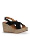 Black Suede Women's Wedge Heeled Sandals 14Ws72503 - 2