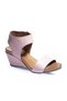 Shoes Dusty Rose Leather Women's Wedge Heeled Sandals 01Wn0501 - 2