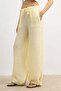 Yellow Adjustable Leg Draped Women's Trousers - 6