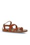 Orange Leather Women's Flip Flops Sandals 01Wu4201 - 2