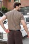 Light Brown Crew Neck Regular Fit Knitwear Men's T-Shirt E7487 - 3
