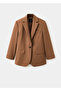 Straight-Cut Fabric Blazer Jacket with Flap Pockets - 3