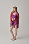 Vegan Silk Satin Women's Nightgown and Robe Set - Lx.25221 Violet - 2