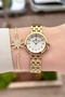 Gold Color 25 mm Adjustable Strap Women's Wristwatch - 2