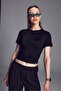 Lyra Women's Crop Bamboo T-Shirt Black