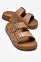 Women's Straw Double Buckle Slippers Taba