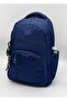 Unisex School Backpack Navy Blue Waterproof Fabric Large Size Middle School High School University School Bag 1710 - 5