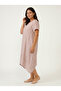 Plus Size Linen Dress Asymmetrical Striped Patchwork Tile - 3