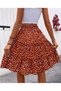 Women S Stylish Floral Print High Waist Skirt - A-Line, Knee Length, Spring/Summer Fashion - 4