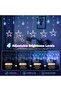 LED Star Curtain String Lights, 8.2ft with Remote & 8 Modes for Christmas Wedding Decor - 4