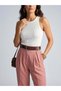 Women's Pink High Waist Pants – Refine Fit |   Flexible Weaving |   City Elegance |   Four Seasons - 3