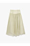 Viscose Salda Fabric Tie-Dye Detailed Striped Midi Skirt with Waistband - 4