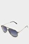 Men's Oval Large Black Metal Frame Black Glass Polarized Sunglasses F0584Axns - 3