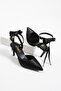 Satin Bow Stiletto Ankle Strap 7 cm Heeled Shoes