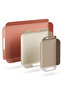 Metal Presentation Tray Set, Soft Colors, Modern Tea and Coffee Presentation Tray, 3 Piece Set (Pink-Cream-Coffee) - 6