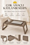 Multi-Purpose Folding Coffee Table “Toprak” Tablet - Computer Table Overbed Breakfast Table