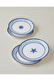 Shellwave Porcelain 4-Piece Cake Set 19 cm Navy Blue-White - 2